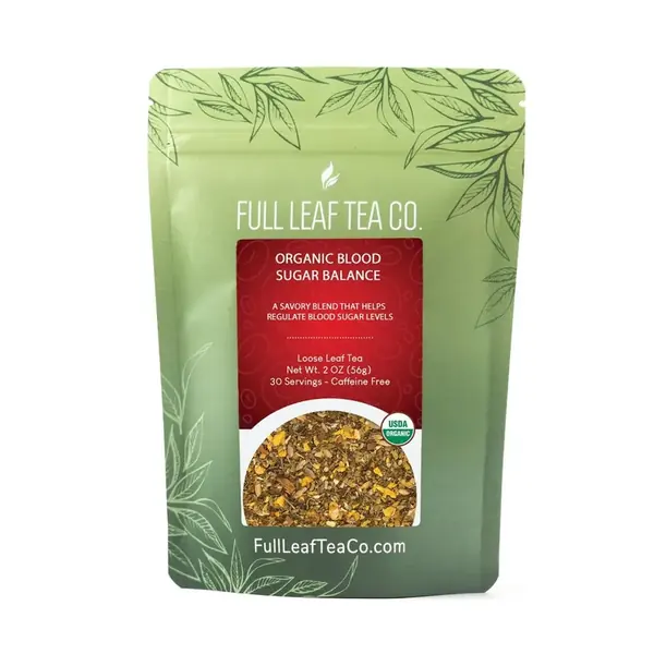 The Full Leaf Tea Company Organic Blood Sugar Balance loose-leaf tea pouch